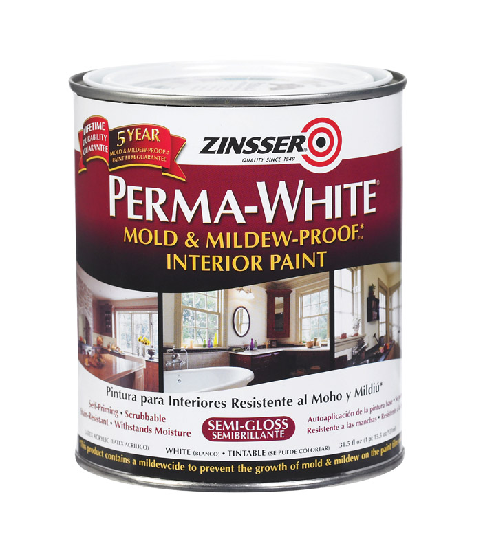 Zinsser PermaWhite Interior Acrylic Latex Mold and MildewProof Paint