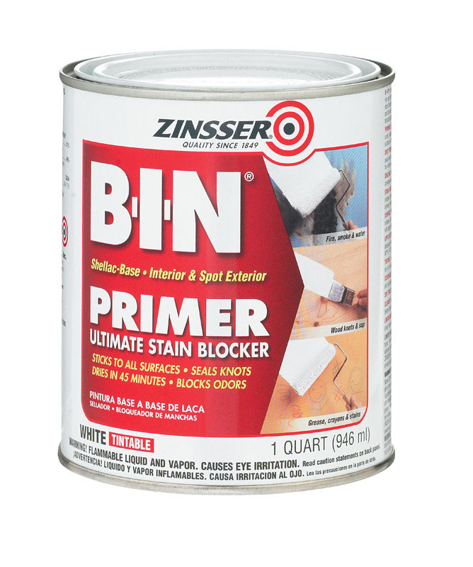 Zinsser BIN ShellacBased Interior and Exterior Primer and Sealer 1 qt