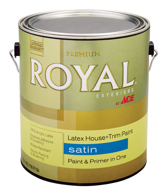 Ace Royal Exterior Acrylic Latex House & Trim Paint & Primer Satin 1