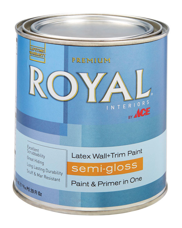 Ace Royal Interior Acrylic Latex Wall & Trim Paint SemiGloss 1 qt