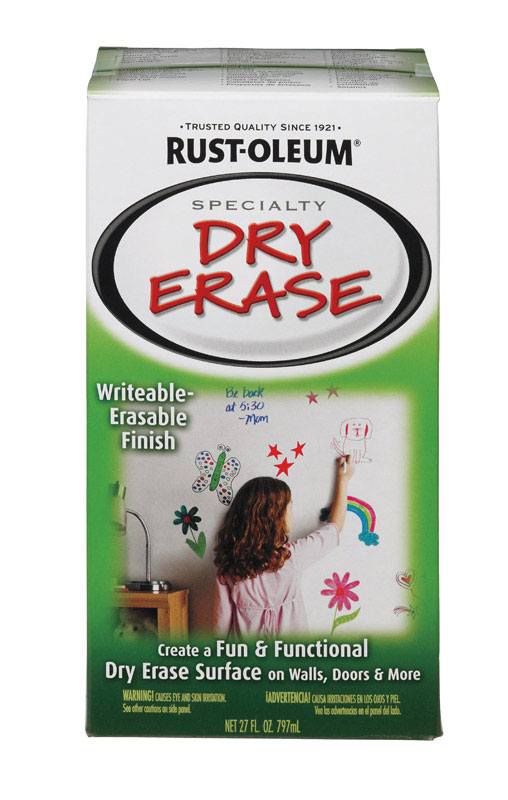 RustOleum Interior Latex Dry Erase Paint Kit White Gloss 27 oz. VSHE1408061, 241140