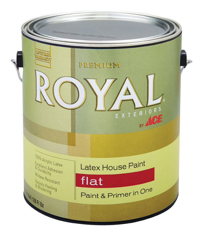 Ace Royal Exterior Acrylic Latex House Paint & Primer Flat 1 gal. Mid