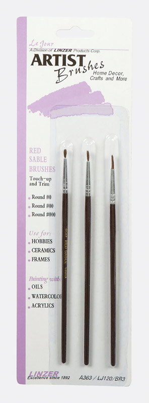 and 1//2 in Linzer 1//4 3//8 W Flat Ox Hair Artist Paint Brush Set