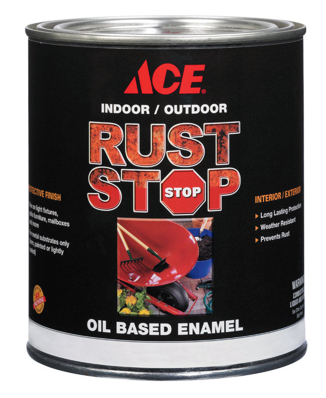 Ace Satin Rust Stop Oilbased Enamel Paint 400g/L Dark Bronze 1 qt. 