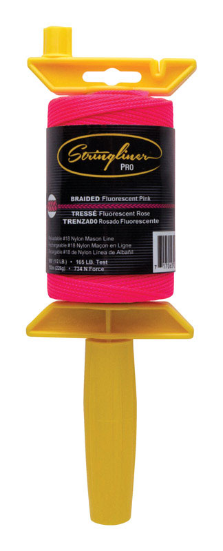 Stringliner Pro Mason’s Line Reels - 2 Pack, 1/2 Lb. Braided Fluorescent Orange 500’ String