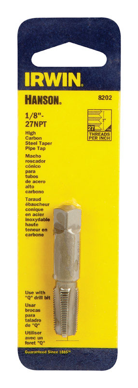 Irwin Hanson High Carbon Steel SAE Plug Tap NPT 1/8 in.-27NPT 1 pc. Irwin Hanson High Carbon Steel SAE Plug Tap NPT 1/8 in.-27NPT 1 pc.
