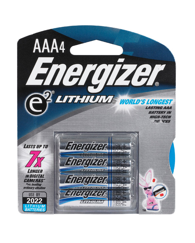 Energizer Battery AAA 1.5 volts Lithium Ion L92BP4 Digital Cameras and Handheld Gps Devies Pack