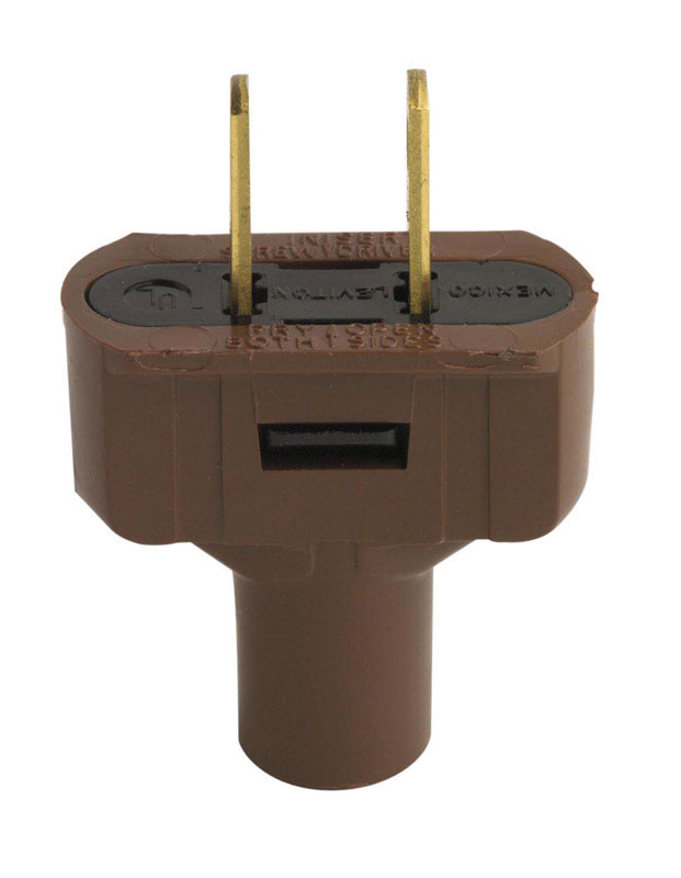 Leviton Residential Vinyl NonPolarized Plug 115P 182 AWG 2 Pole, 2