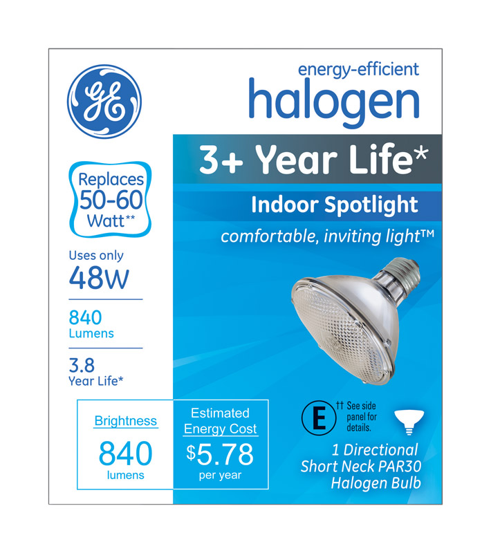 GE Halogen Light Bulb 48 watts 840 lumens Spotlight PAR30 Medium Base