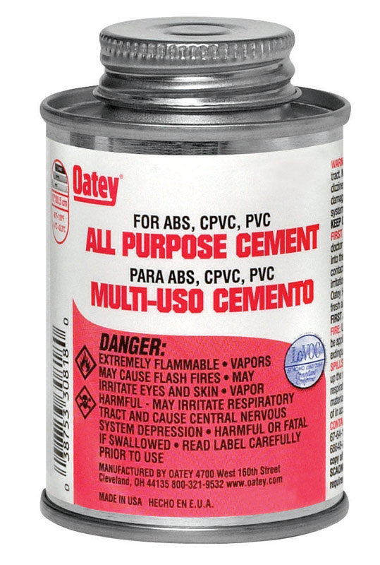 Oatey Clear PVC/CPVC AllPurpose Cement 16 oz. VSHE4068607, 20803A