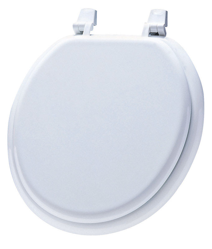 Mayfair Wood Toilet Seat Round White VSHE42821, M100