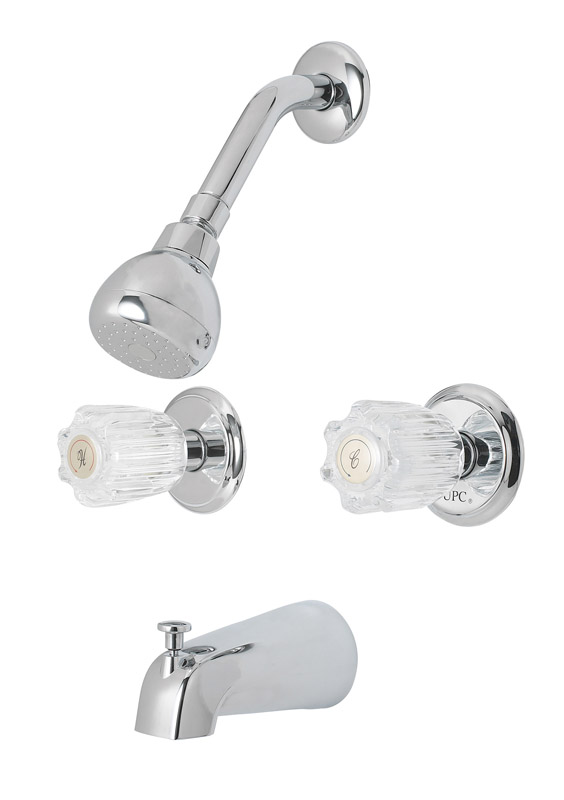 OakBrook Tub and Shower Faucet 2 Handles Washerless Cartridge Chrome Finish VSHE48372, 22211CP