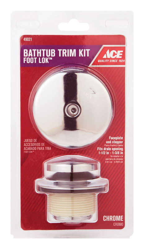 Ace Foot Lok Stop Bath Drain Trim Kit 1 Classic Chrome Plated Finish ...