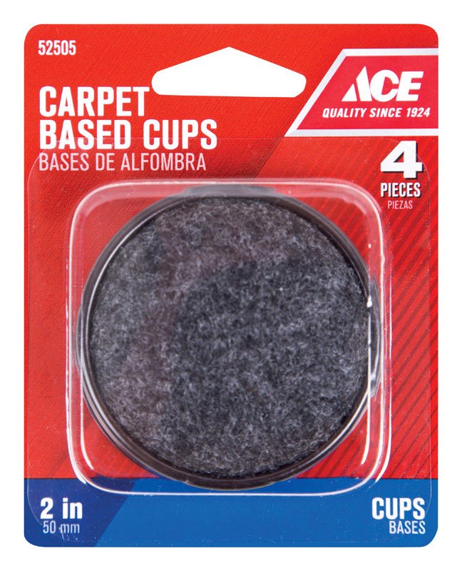 Ace Plastic Round Caster Cup Black 2 in. W 4 pk VSHE52505, 52505