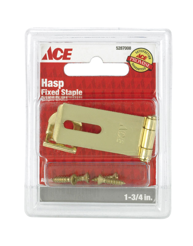 Ace Bright Brass 13/4 in. L Fixed Staple Safety Hasp VSHE5287008, 01