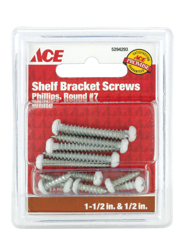 Ace Steel White Shelf Bracket Ornamental Shelf Bracket Screws Assorted