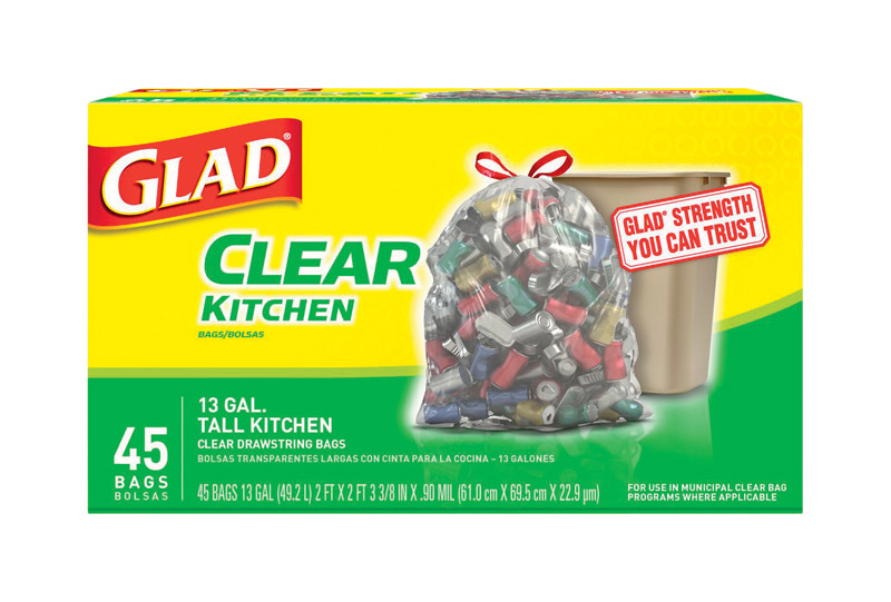 Glad 13 gal. Recycling Bags Drawstring 45 pk VSHE6237747, 78543