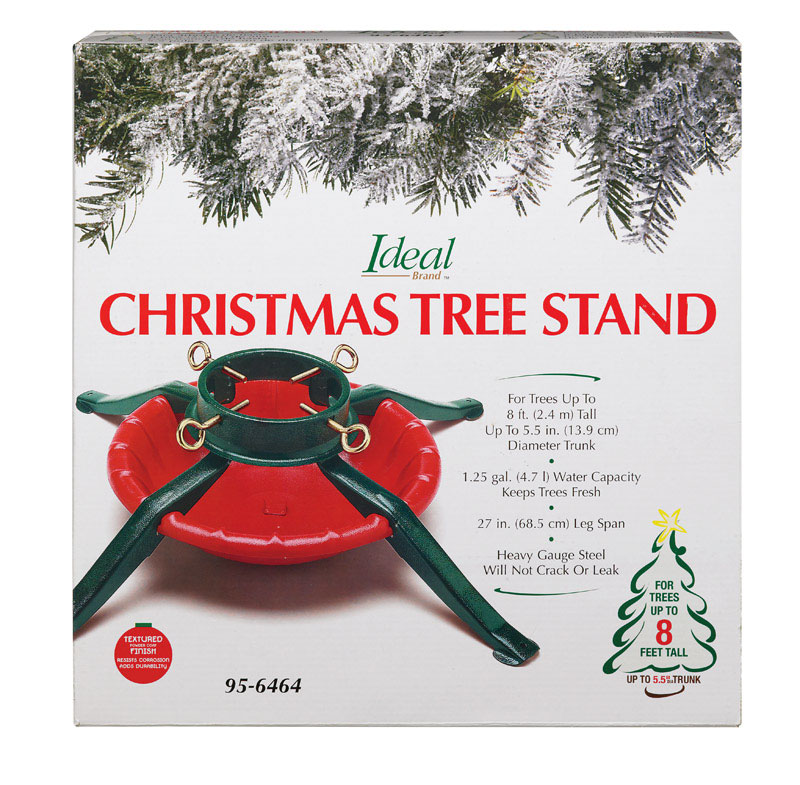 JackPost Metal Christmas Tree Stand Red and Green 8 ft. Maximum Tree